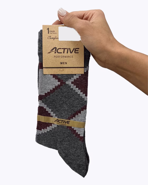 جوراب ساقدار طرح چهارخونه مردانه ACTIVE