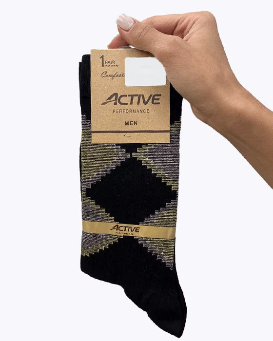 جوراب ساقدار طرح چهارخونه مردانه ACTIVE