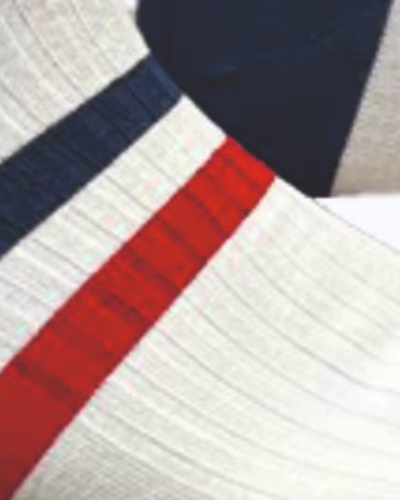 سفید دو خط زرشکی ، سرمه ای