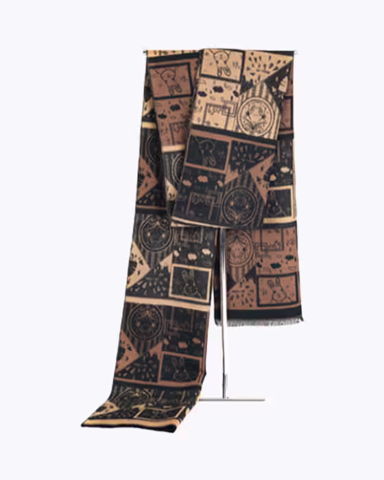 شال گردن موهر مردانه زنانه دورو طرح نقش و نگار جوراب نوین