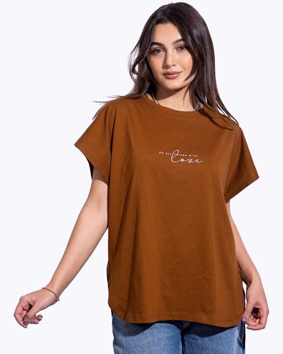 تیشرت آستین سرخود دمپا هلال زنانه KIDDY
