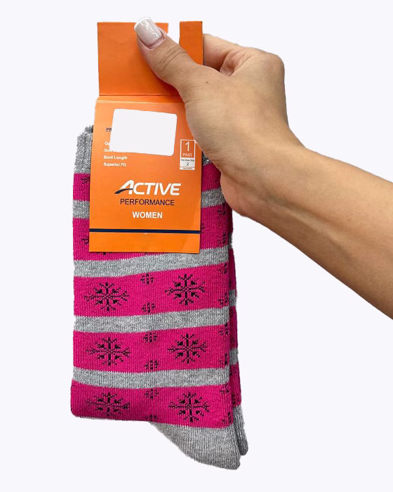 جوراب ساقدار طرحدار حوله ای زنانه ACTIVE