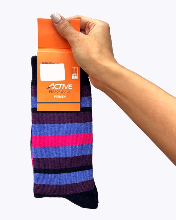 جوراب حوله ای ساقدار راه راه ACTIVE