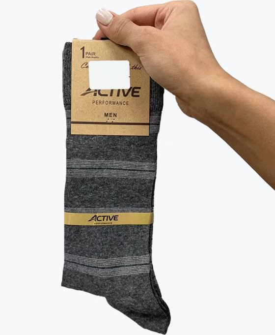 جوراب ساقدار نخی طرح خطوط افقی مردانه ACTIVE