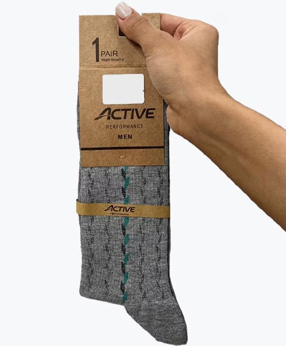 جوراب ساقدار نخی طرح برگ مردانه ACTIVE