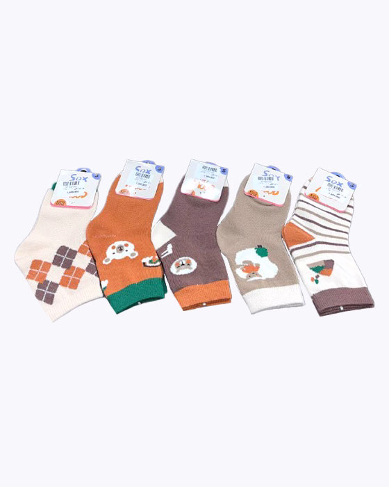 جوراب دخترانه فانتزی طرح جنگل BEAR MOMO